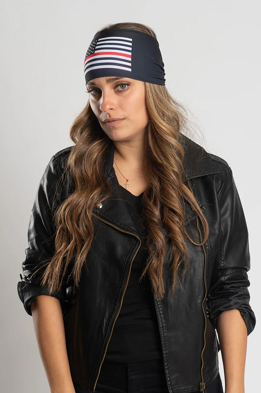 Stretchy Headband Thin Red Line (Sku5450)