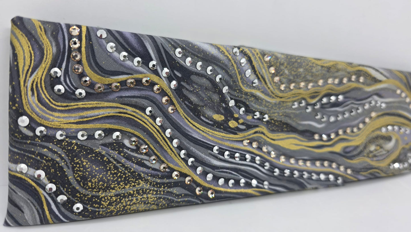 Silver Fox Bandana with Chrome and Honey Austrian Crystals (E60121)
