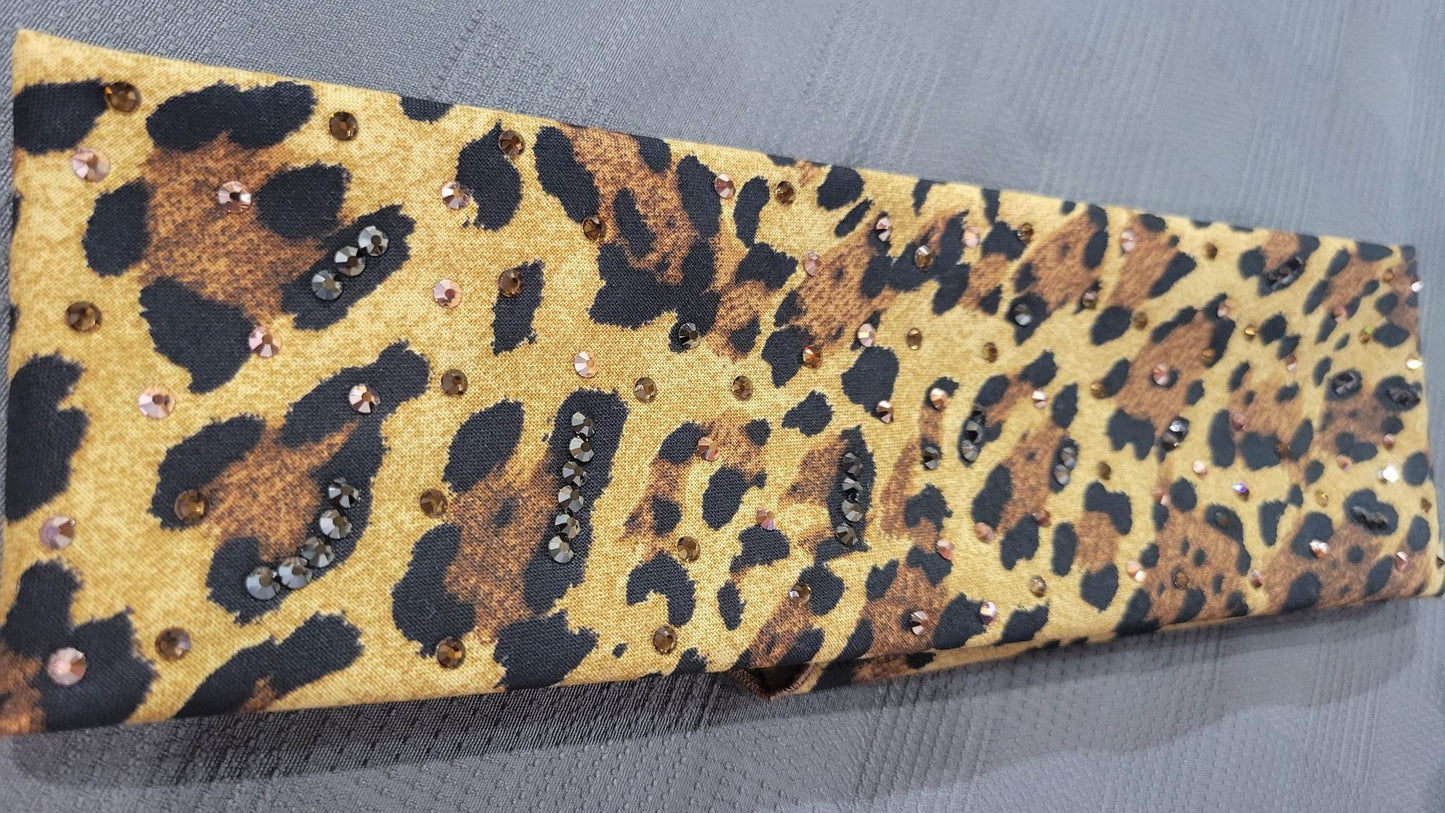 Leopard with Brown, Black and Rose Gold Austrian Crystals (Sku6092)