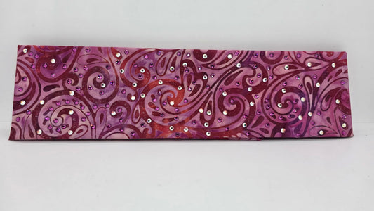 Pink Batik Bandana with Fuchsia and Aurora Borealis Austrian Crystals (E60120)