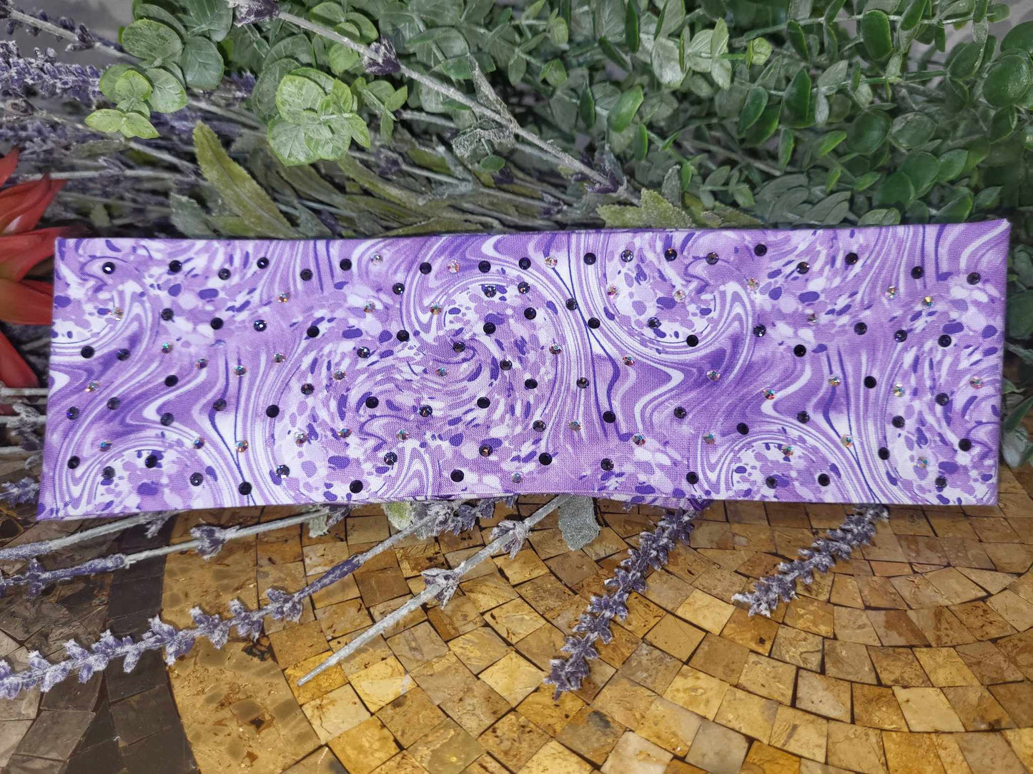 Purple Oil Slick with Dark Purple, Lavender and Aurora Borealis Austrian Crystals (Sku6128)