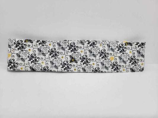 Narrow Bee's with Yellow, Chrome, Black Diamond Clear Austrian Crystals (sku6144)