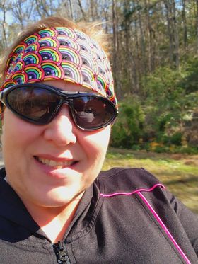 Rainbows on Black Bandana with Multiple Colors of Austrian Crystals (Sku6151)