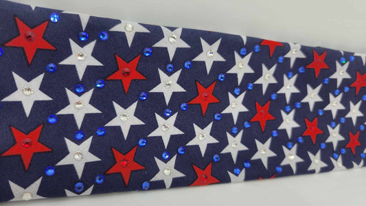 Stars Bandana with Red, Blue and Diamond Clear Austrian Crystals (Sku6168)