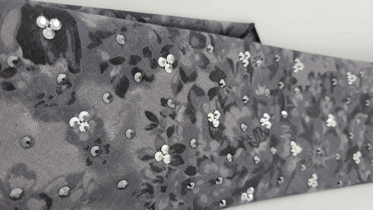 Black and Grey Flowers with Black and Chrome Austrian Crystals (Sku6182)