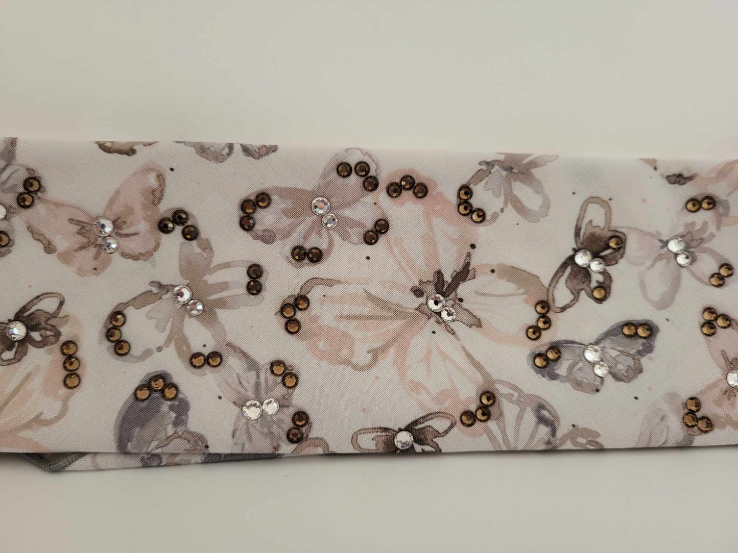 Watercolor Butterflies with Brown and Diamond Clear Austrian Crystals (Sku6185)