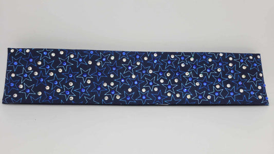 Narrow Blue Stars Bandana with Blue and Diamond Clear Austrian Crystals (sku6189)