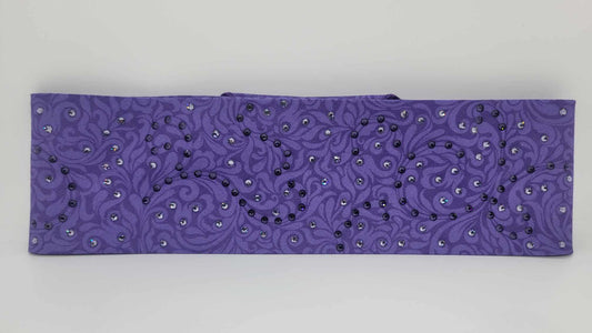 EXTRA BLING - Purple Scrolls with Dark Purple and Light Purple Austrian Crystals (Sku6220)