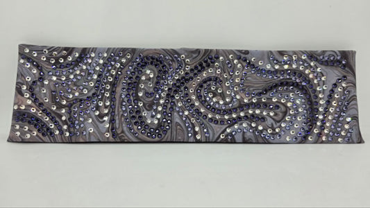 Super LeeAnnette Purple Marble Bandana with Dark Purple, Light Purple and Clear Austrian Crystals (S48132)