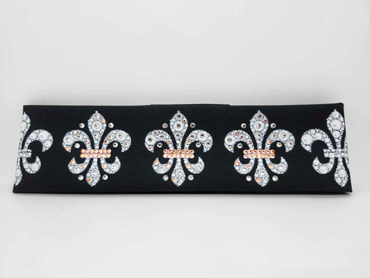 Fleur-de-lis Bandana with Sun Shimmer and Diamond Clear Austrian Crystals (Sku6307)