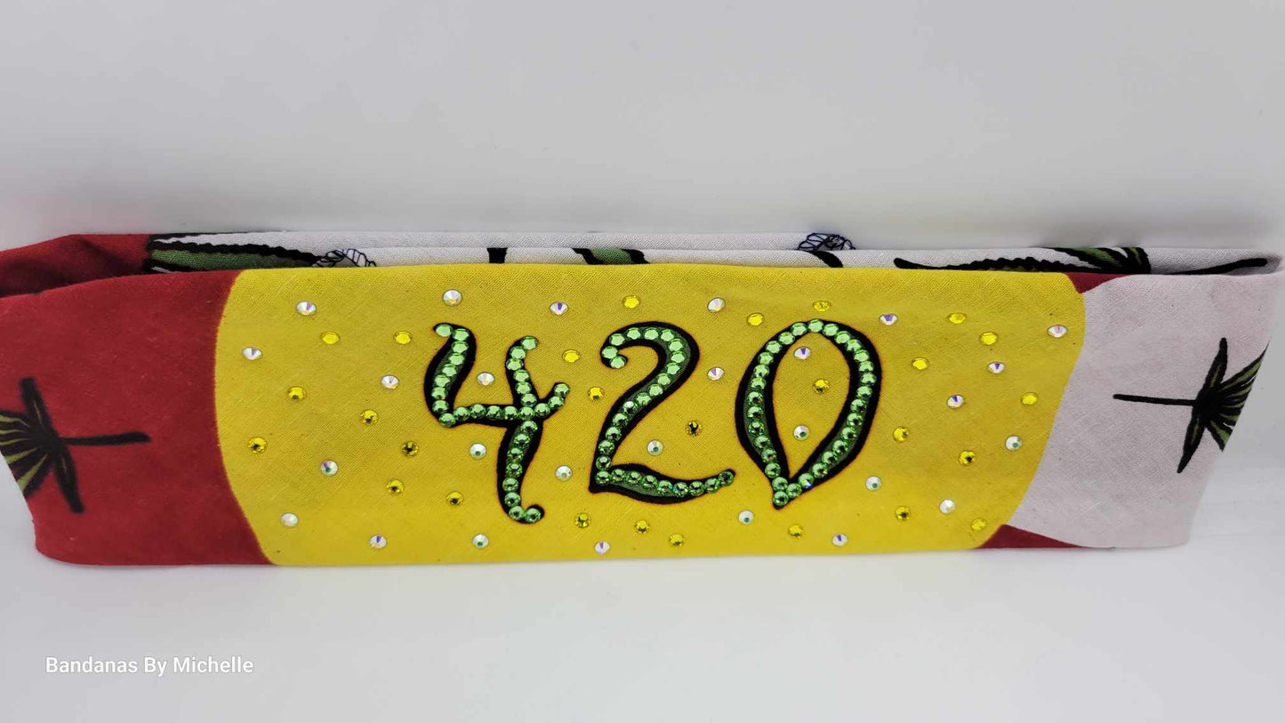 420 with Light Green, Yellow and Aurora Borealis Austrian Crystals (Sku6320)