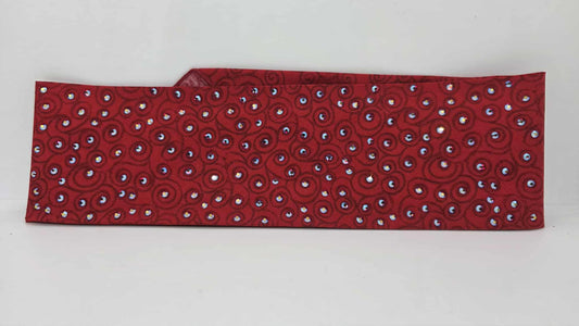 EXTRA BLING - Red Scroll Bandana with Red Shimmer Austrian Crystals (sku6403)