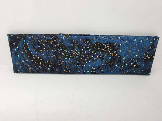 EXTRA BLING - Dark Waters Bandana with Black, Blue Shimmer and Honey Austrian Crystals (sku6363)