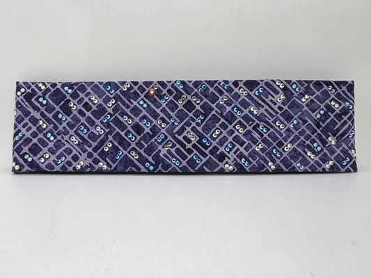 EXTRA BLING -Purple Bandana with Blue Shimmer and Diamond Clear Austrian Crystals (sku6369)