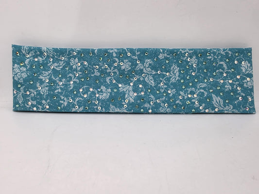 EXTRA BLING -Turquoise Vines Bandana with Aurora Borealis and Caribbean Sea Austrian Crystals (sku6373)