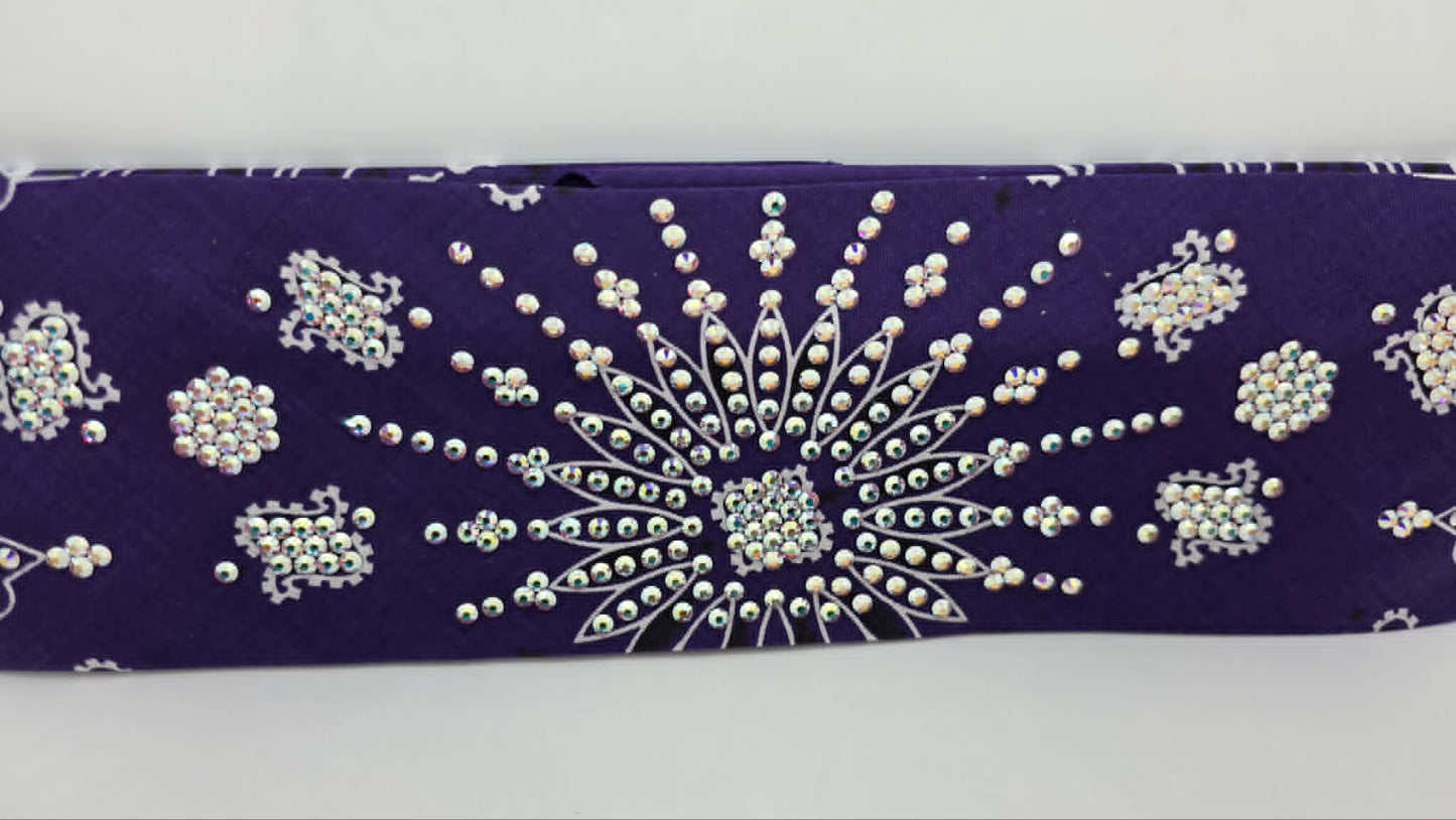 LeeAnnette Purple Paisley Bandana with Aurora Borealis Austrian Crystals (L40235)