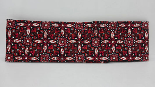 Super LeeAnnette Red and Black Squares Bandana with Red, Black and Clear Austrian Crystals (S48130)