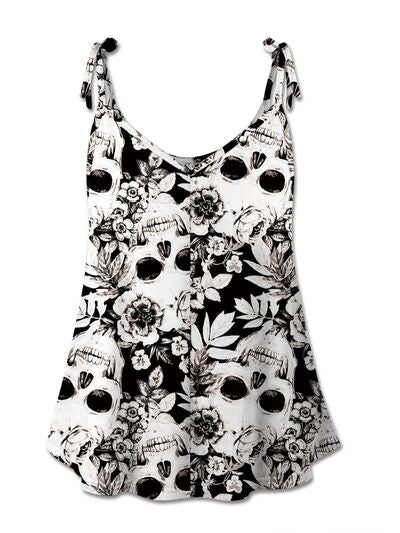 Rally Skull Print Scoop Neck Cami