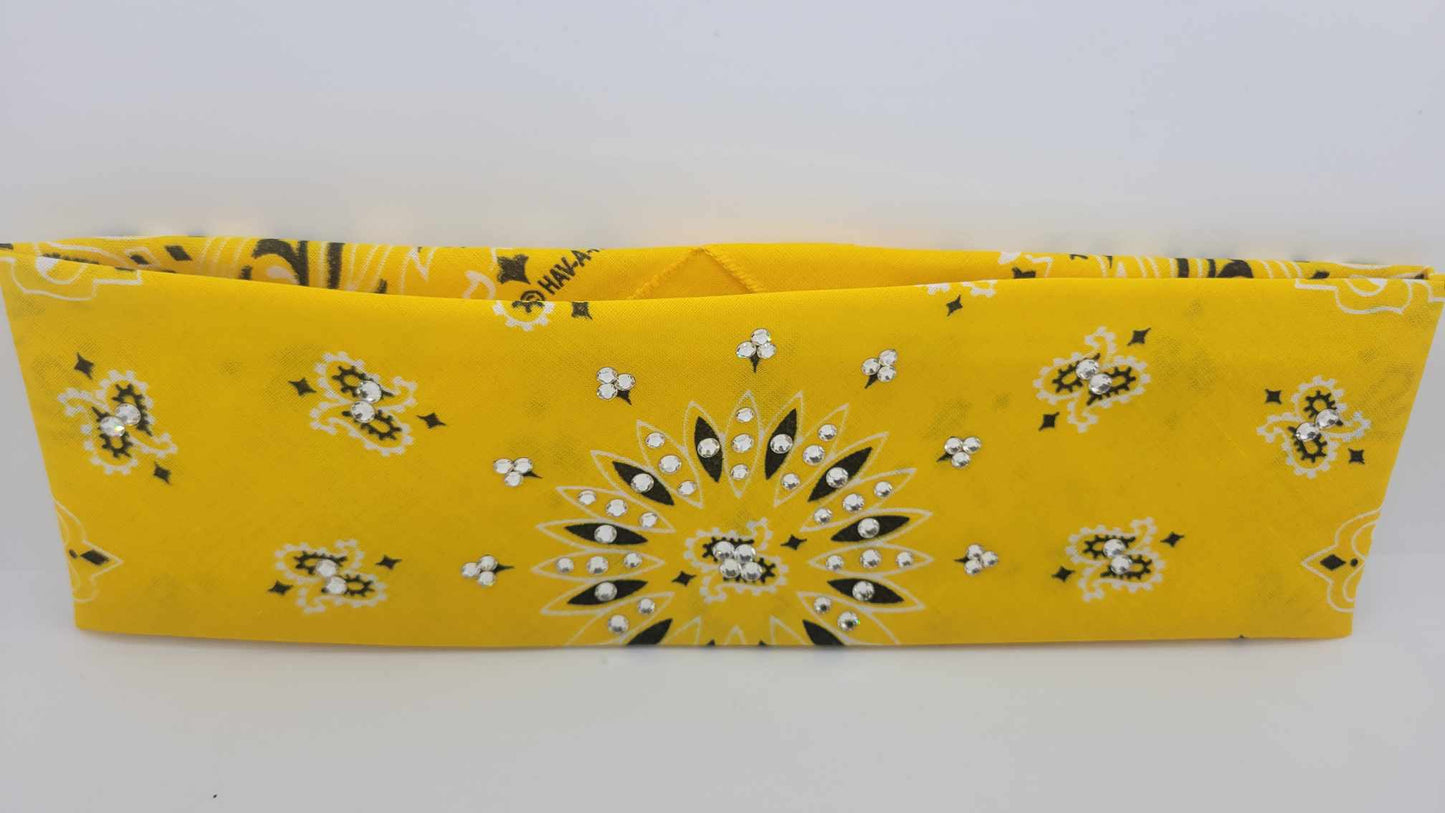 Bargain Golden Yellow Paisley with Diamond Clear Crystals (Sku8074)