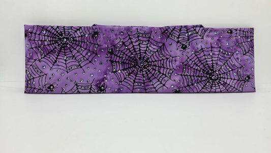 LeeAnnette Purple Spider Webs Bandana with Light Purple and Black Austrian Crystals (L40228)