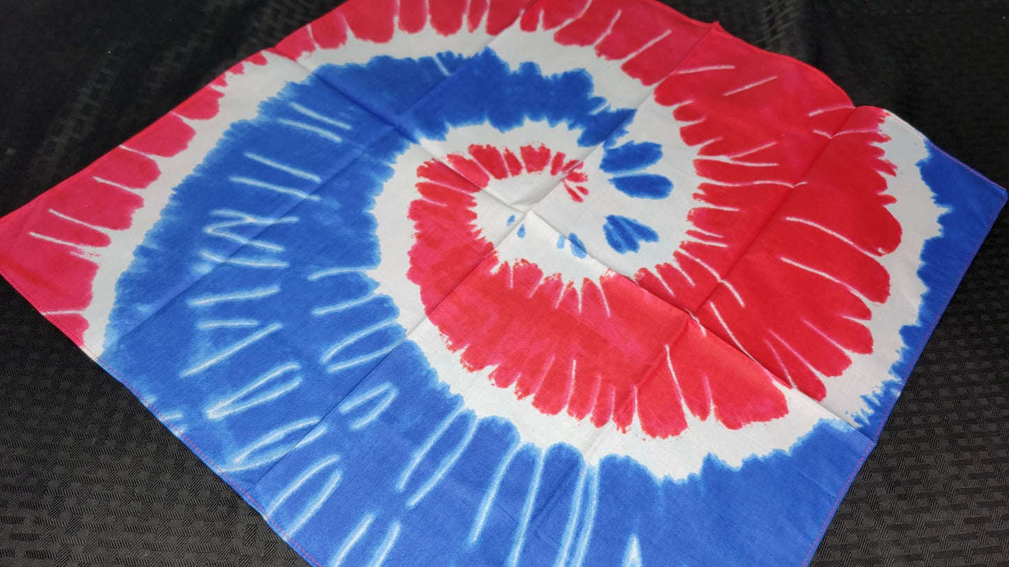 Plain Red, White and Blue Spiral Bandana (Sku8478)