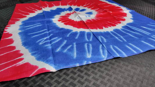 Plain Red, White and Blue Spiral Bandana (Sku8478)