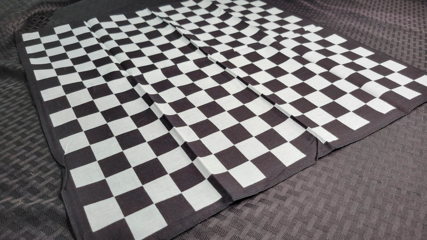 Plain Black and White Checker Bandana (Sku8489)