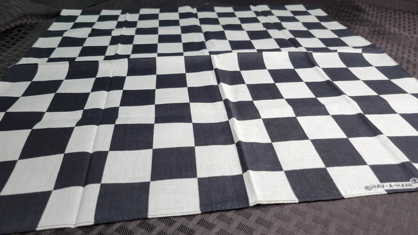 Plain Black and White Checker Bandana (Sku8491)