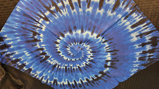 Plain Blue Spiral Tie Dye Bandana (Sku8514)