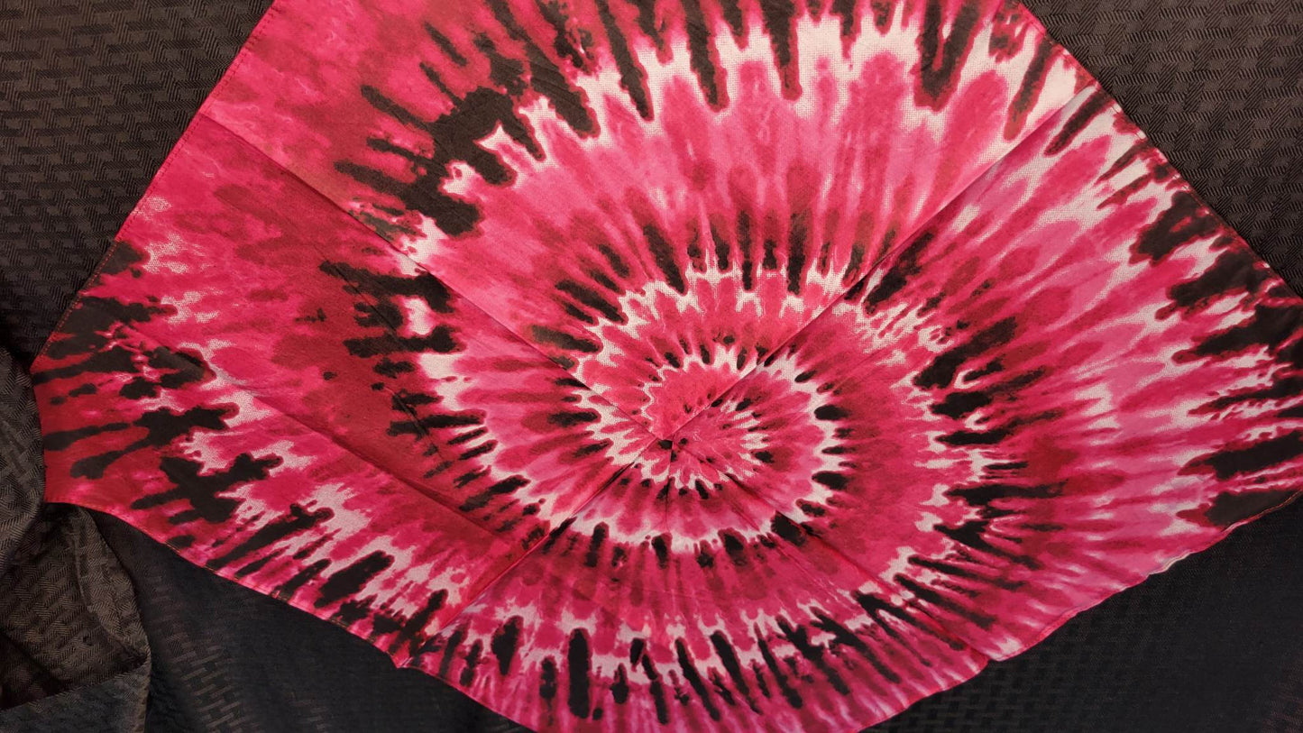 Plain Pink Spiral Tie Dye Bandana (Sku8515)