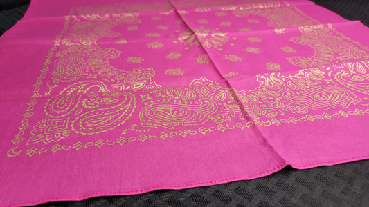 Plain Gold on Pink Bandana (Sku8523)