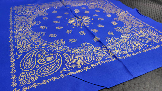 Plain Gold on Royal Blue Bandana (Sku8524)