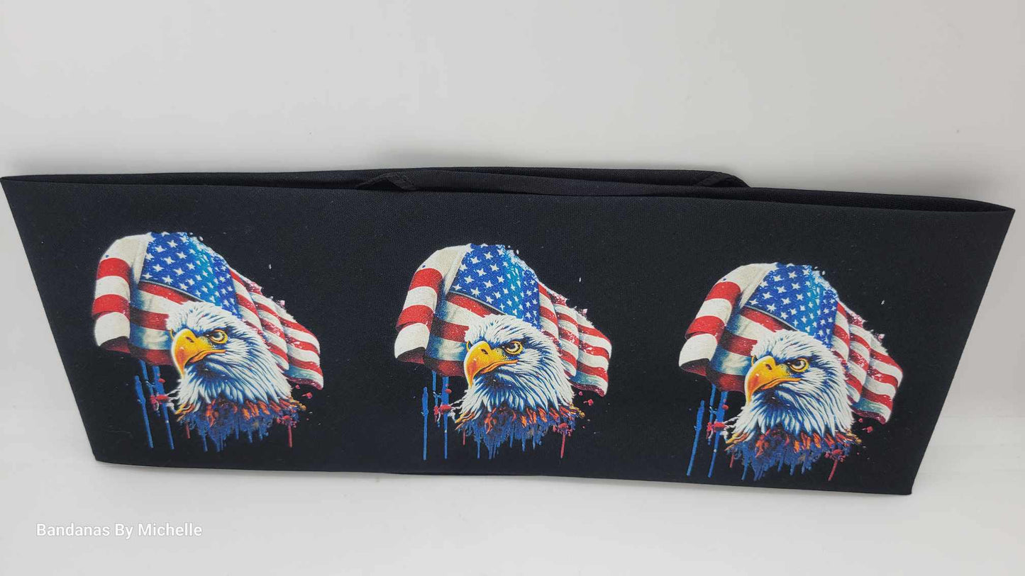 Plain Eagles and Flags on Black Bandana (Sku8539)