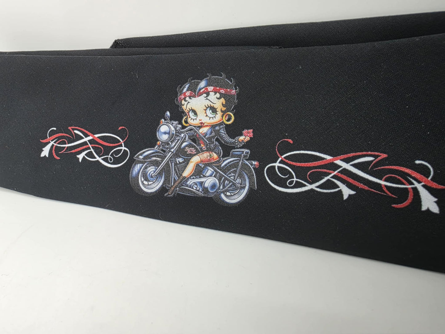 Plain Motorcycle Betty Boop on Black Bandana (Sku8543)