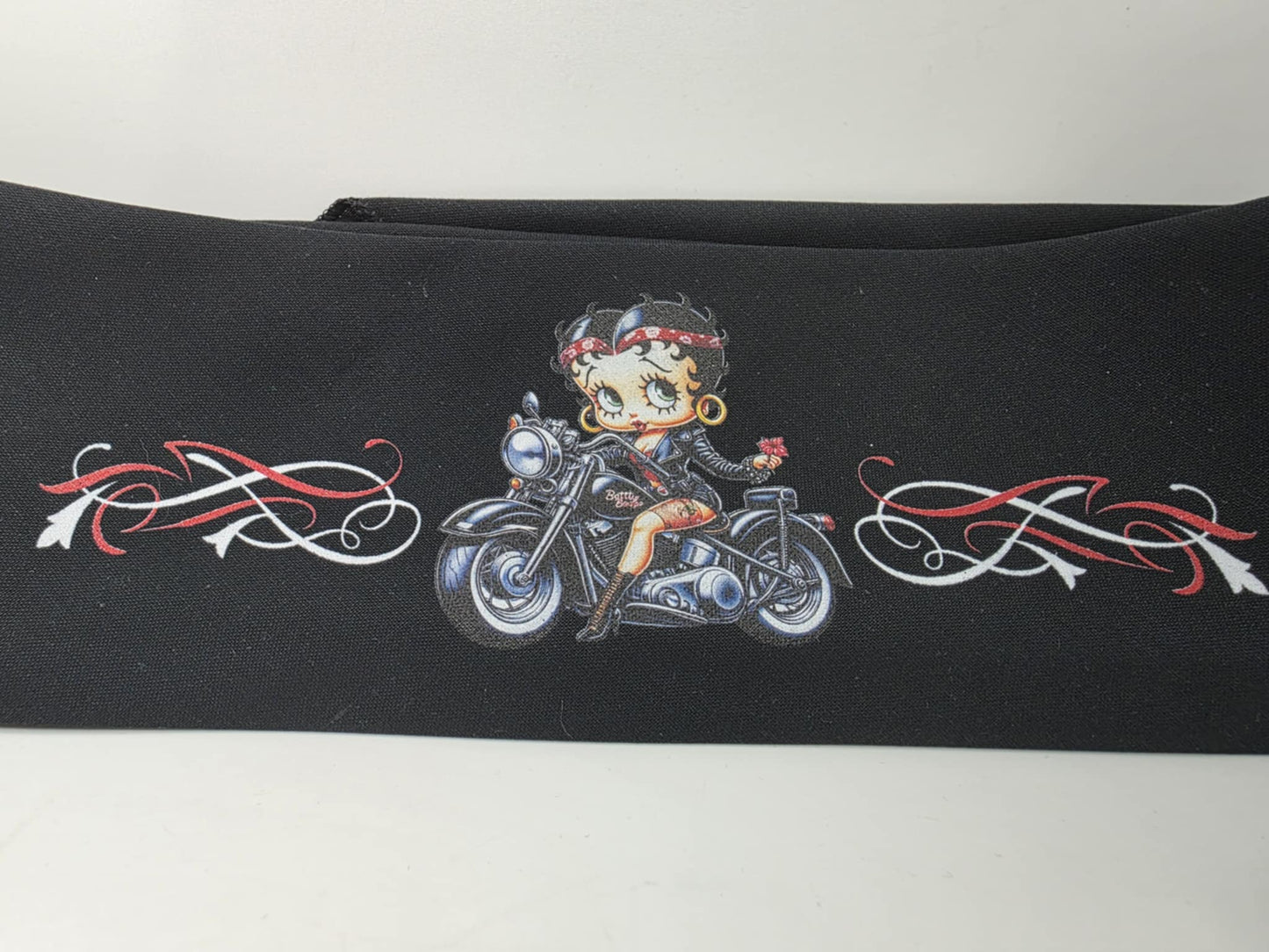 Plain Motorcycle Betty Boop on Black Bandana (Sku8543)