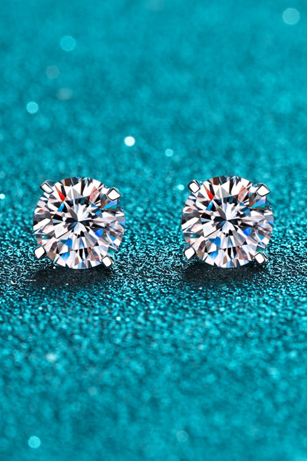 1 Carat Moissanite 925 Sterling Silver Stud Earrings (sku8730)