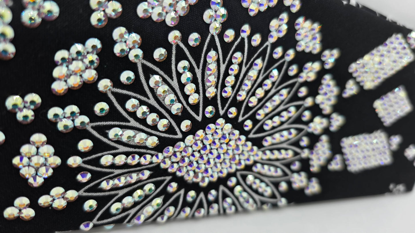 Super LeeAnnette Black Paisley Bandana with Aurora Borealis Austrian Crystals (S48106)