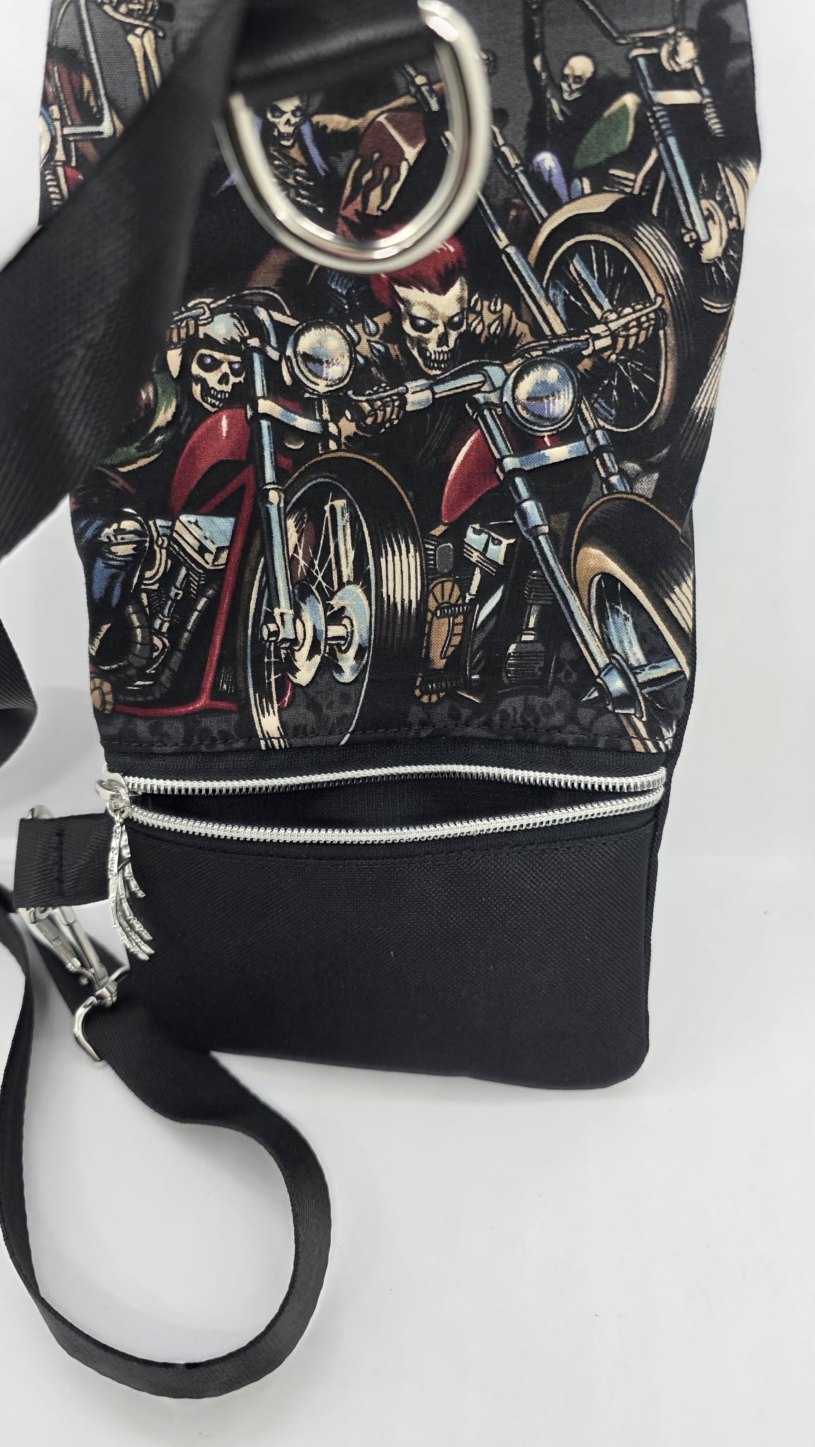 Skeletons on Motorcycles Crossbody Canvas Purse/bag