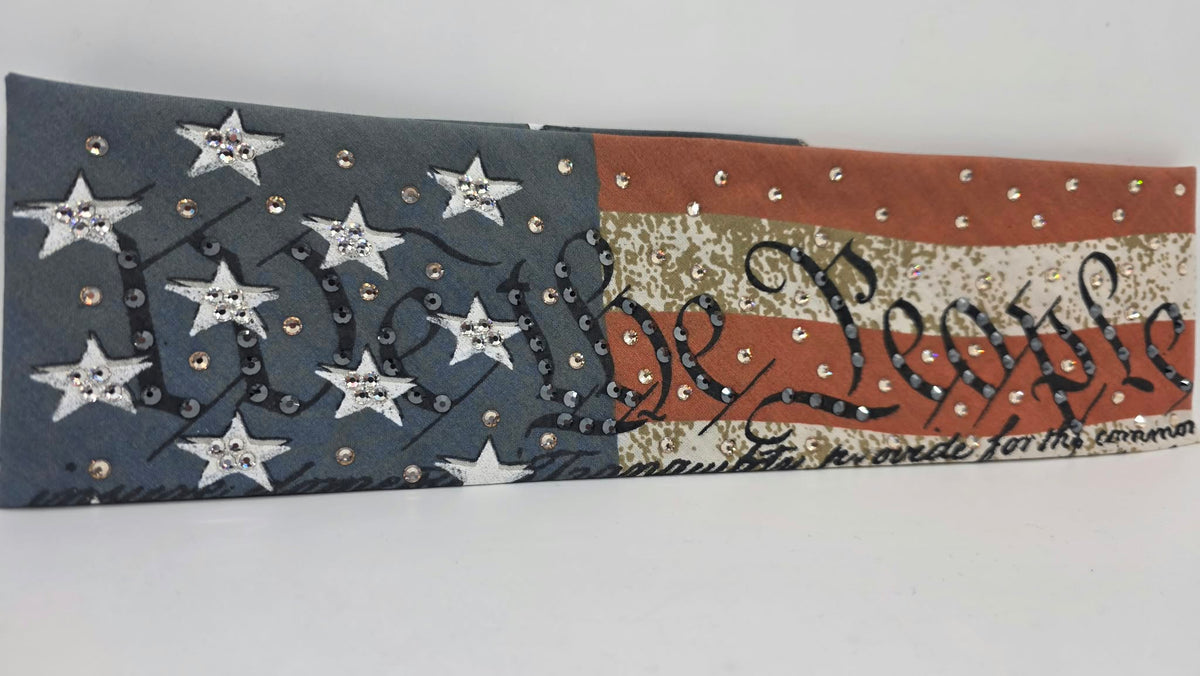 We The People Bandana with Black, Honey and Clear Austrian Crystals (E60176)