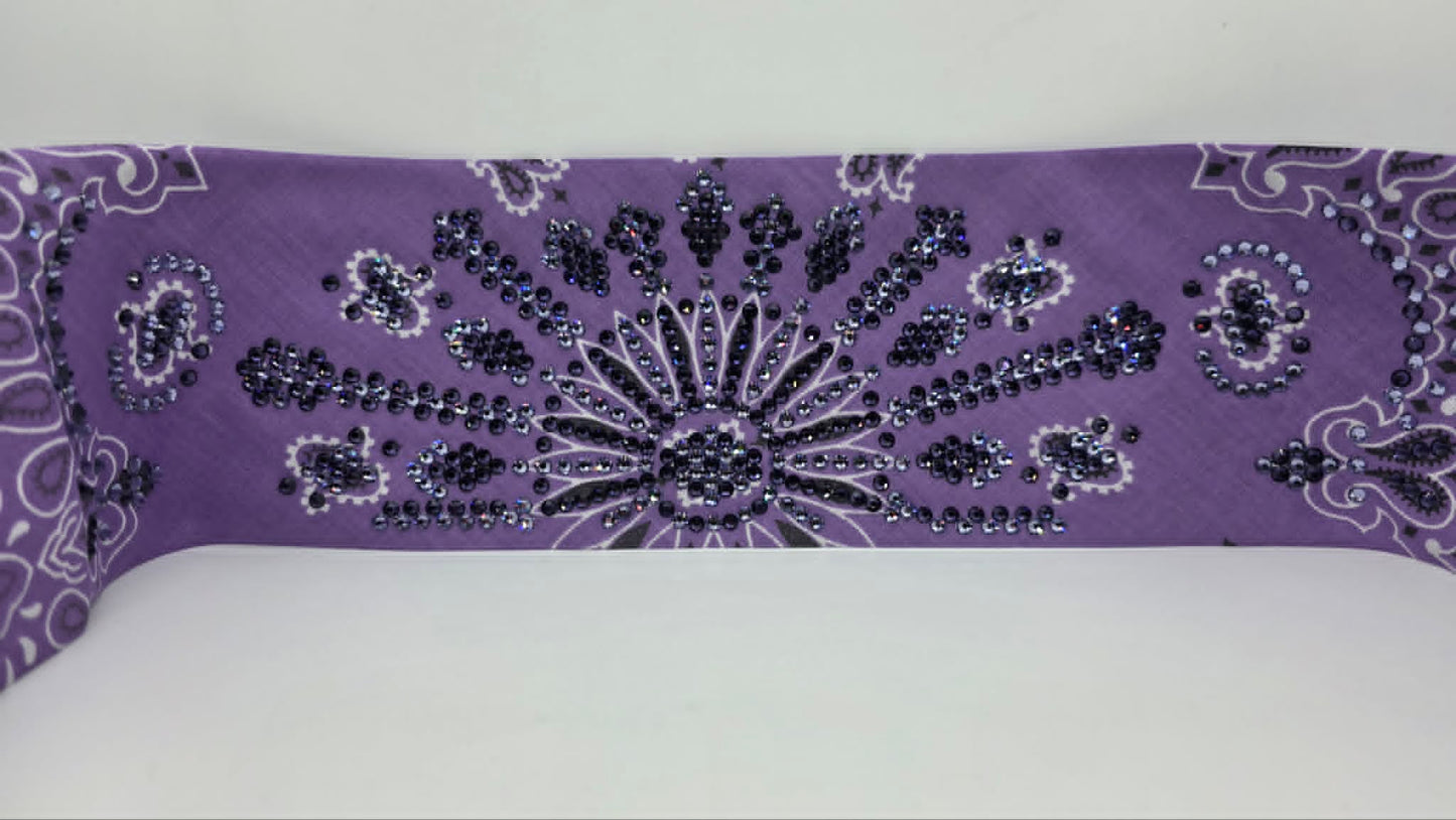 Super LeeAnnette Lavender Paisley Bandana with Purple Velvet and Lavender Austrian Crystals (S48171)