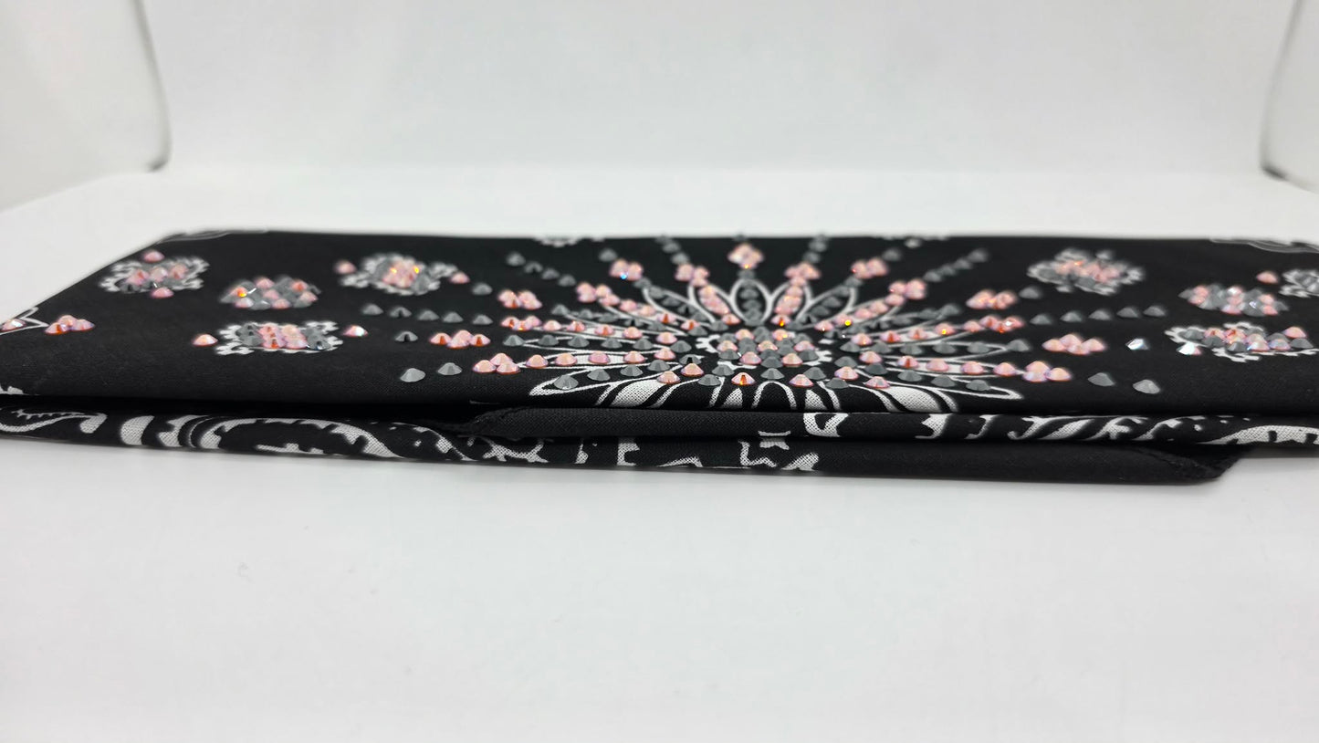 LeeAnnette Black Paisley Bandana with Sun Shimmer and Black Austrian Crystals (L40209)