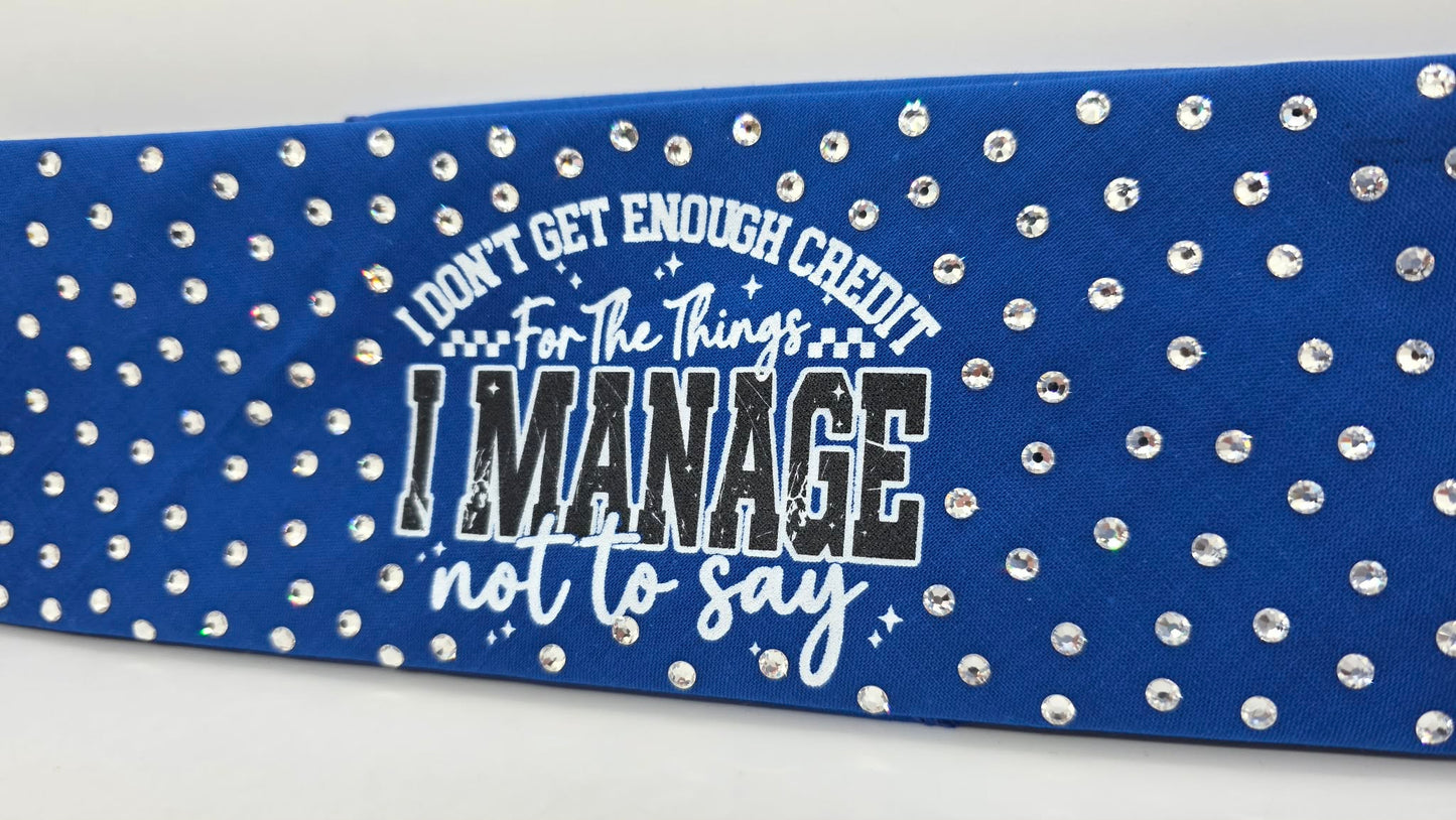 Blue Bandana - Things I manage not to Say with Diamond Clear Austrian Crystals (E60164)