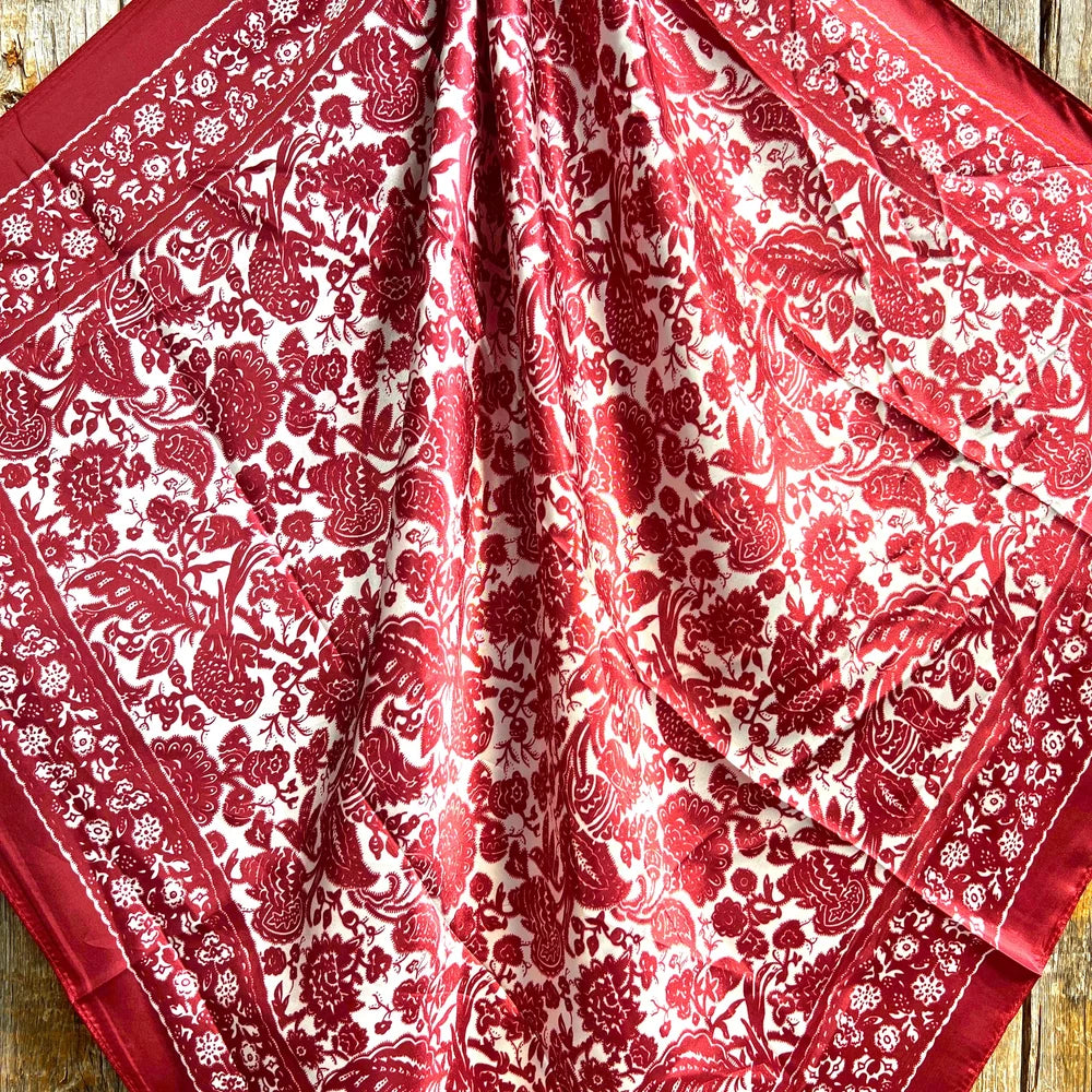 Plain Red and Cream Scarf (P31009)