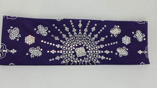 LeeAnnette Purple Paisley Bandana with Aurora Borealis Austrian Crystals (L40235)