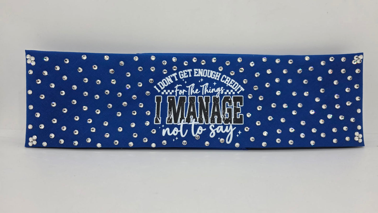 Blue Bandana - Things I manage not to Say with Diamond Clear Austrian Crystals (E60164)