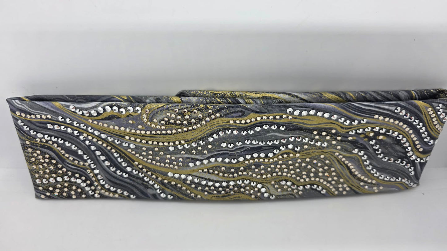 Super LeeAnnette Silver Fox Bandana with Chrome and Honey Austrian Crystals (S48134)
