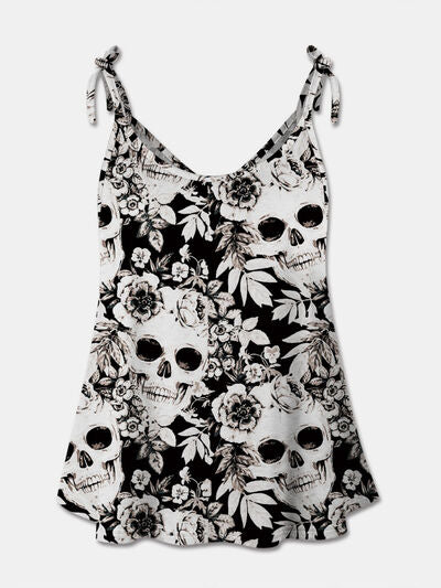 Rally Skull Print Scoop Neck Cami