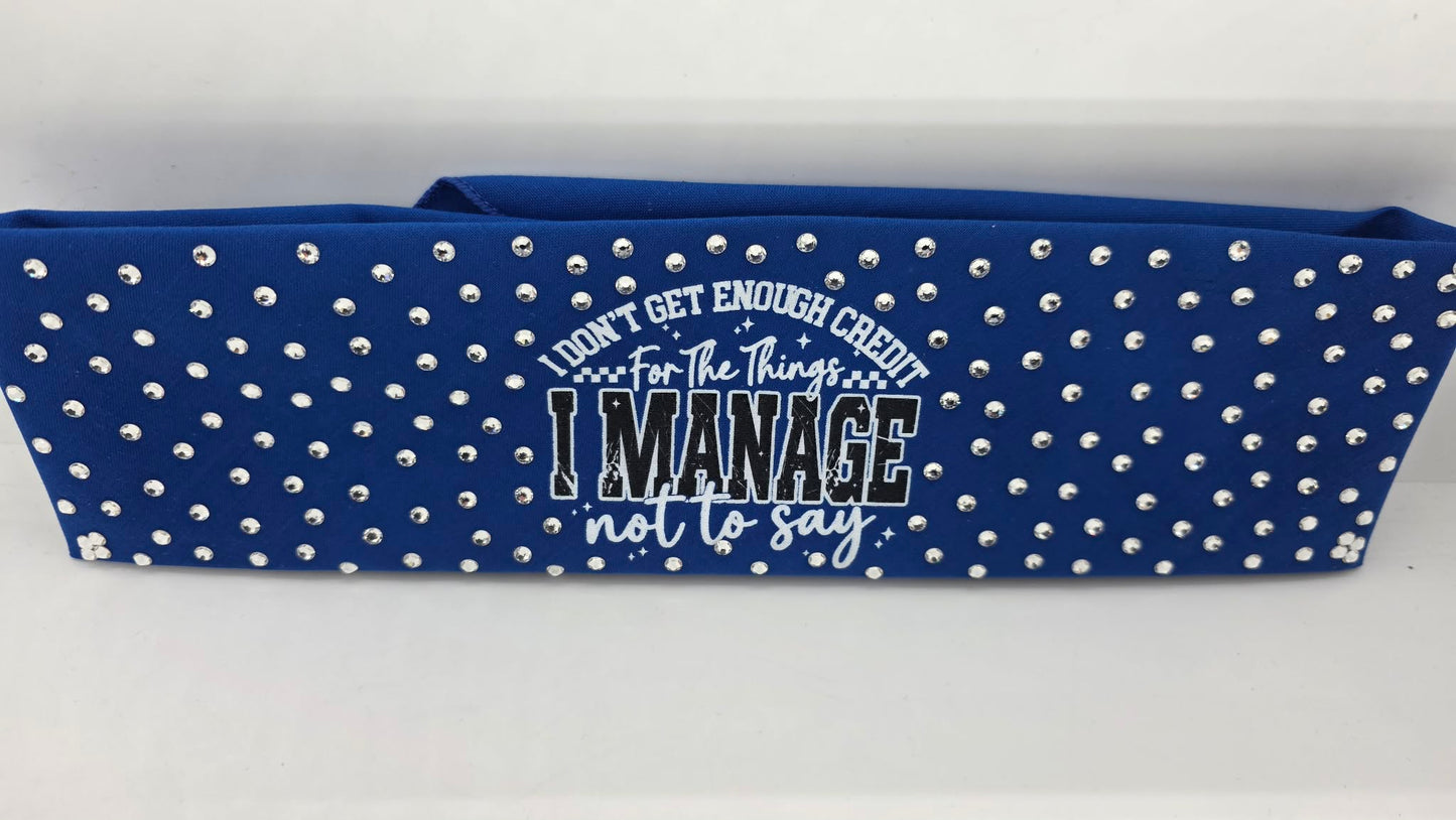 Blue Bandana - Things I manage not to Say with Diamond Clear Austrian Crystals (E60164)