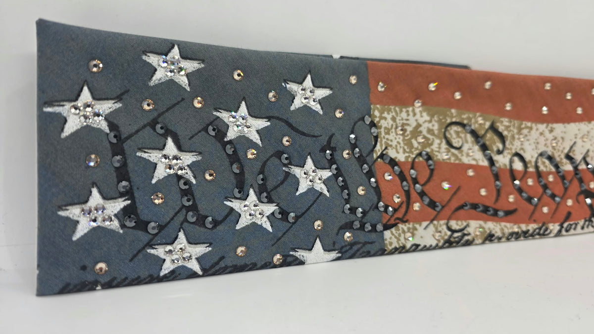 We The People Bandana with Black, Honey and Clear Austrian Crystals (E60176)