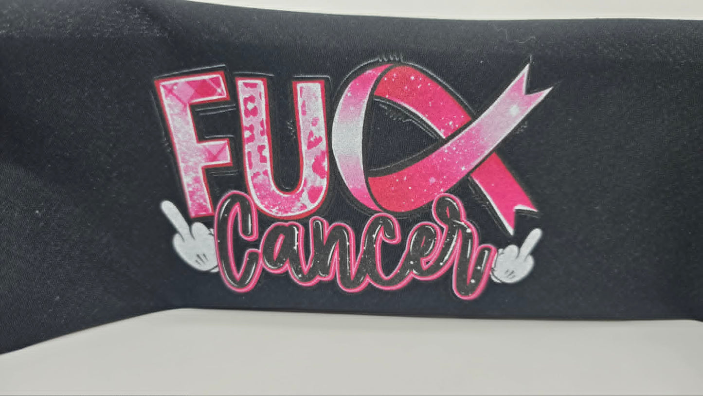 Plain FU Cancer on Black Bandana (Sku8549)